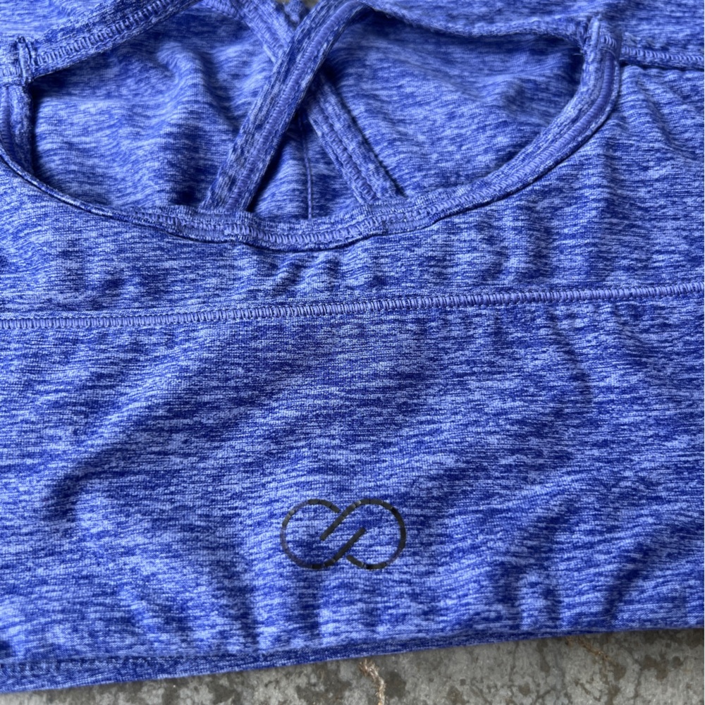 CALIA Heathered Blue Strappy Back Sports Bra Activewear Women’s Medium - Picture 7 of 10